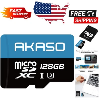 128GB UHS-I U3 MicroSD Memory Card - 100MB/s, Dust-Proof for Action Cameras - Image 1 of 4