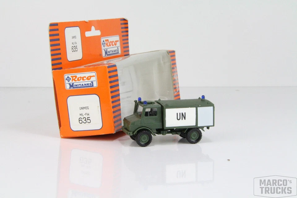 Roco Minitanks Unimog Militärfeuerwehr "UN" Nr. 635 /RO124 - Bild 1 von 1