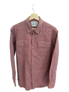 Polo Ralph Lauren Authentic Dungarees Men’s Shirt Red Plaid Flannel Cotton Tag S - Picture 1 of 5