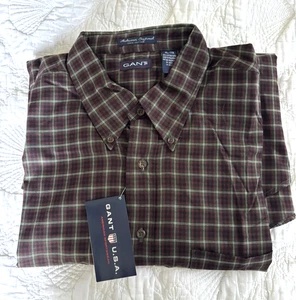 Gant USA Autum Oxford Men’s Button Down Long Sleeve Plaid Shirt XL/TG - Picture 1 of 9