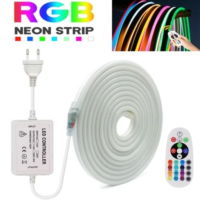 Neon COB LED Streifen Stripe Flex Schlauch Lichtband Außen Beleuchtung 220V 230V - Bild 1 von 4