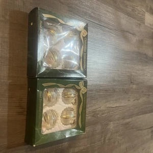 Vintage Bradford Weihnachten Trimmeries handverzierte Glaskugeln klare Ornamente - Bild 1 von 5