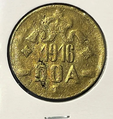 Corona y cinta alemana de África Oriental 20 heller 1916 T KM#15a B-B latón en muy buen estado B1999 Foto 1 de 4