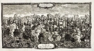 Öresund Øresund Battaglia navale Marina Sverige Svezia incisione Pufendorf 1697 - Foto 1 di 1
