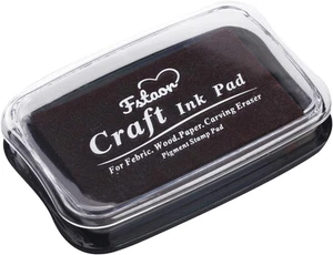 Large Brown Ink Pad for Rubber Stamps, 4 × 2.6 Inch Non-Toxic Washable Safe Stam - Picture 1 of 12