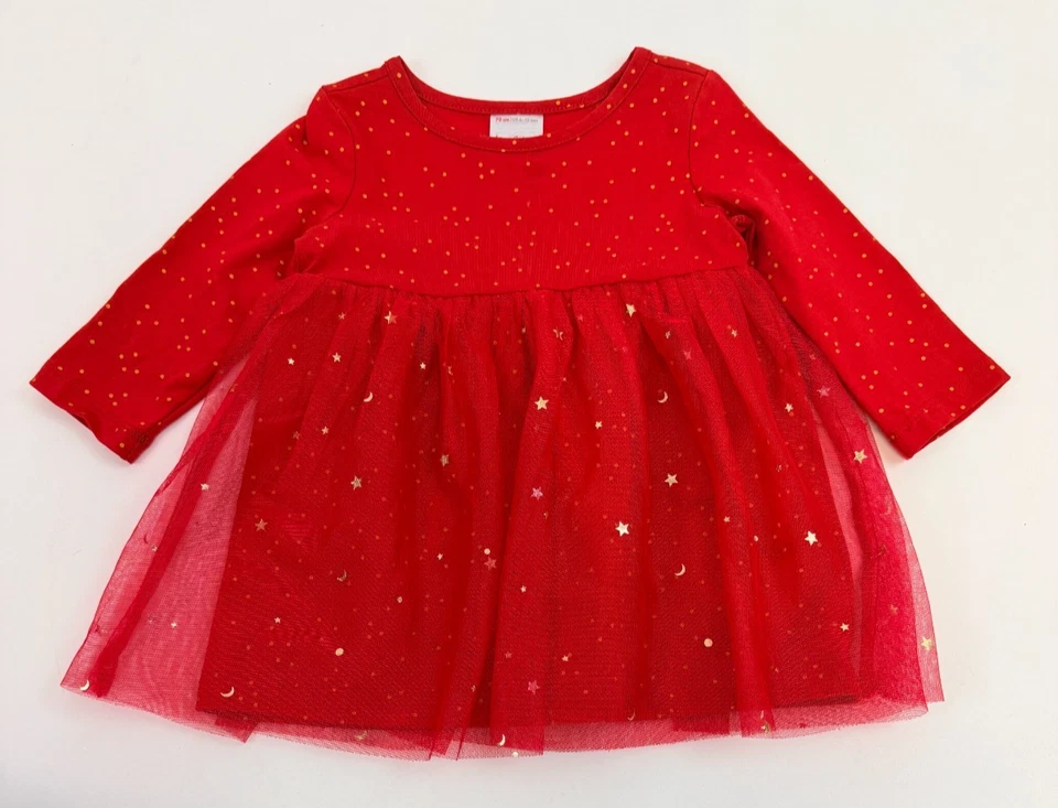 Vestido de Vacaciones Hanna Andersson 6-12M 70cm Rojo Estampado Luna y Estrellas Usado LEER Foto 1 de 4