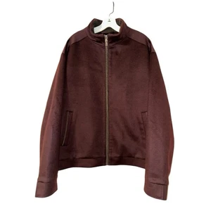 Peter Millar Men's Cashmere Wool Jacket Size XL Full Zip Burgundy Fleece Winter - Picture 1 of 8