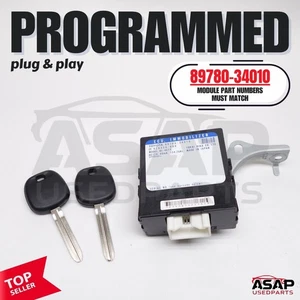 PROGRAMMED PLUG & PLAY IMMOBILIZER + 2 KEYS TOYOTA SEQUOIA 2001-2007 89780-34010 - Picture 1 of 10