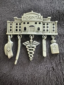 Pewter Hospital Pin Perfect For For Doctor Or Nurse - Picture 1 of 7