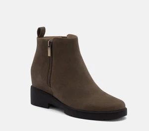 ABEO Horizon Zip Bootie in Olive Womens Size 8 Neutral Leather Boots - Picture 1 of 9
