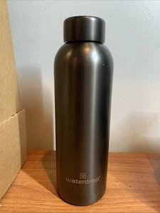 WATERDROP STEEL WATER BOTTLE 600 ML Charcoal Brushed NEW IN BOX - Picture 1 of 2