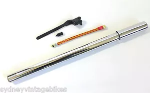 NEW BIKE PUMP VINTAGE RETRO BICYCLE OLD STYLE CHROME WITH FITTINGS TO FIT SYD - Picture 1 of 1