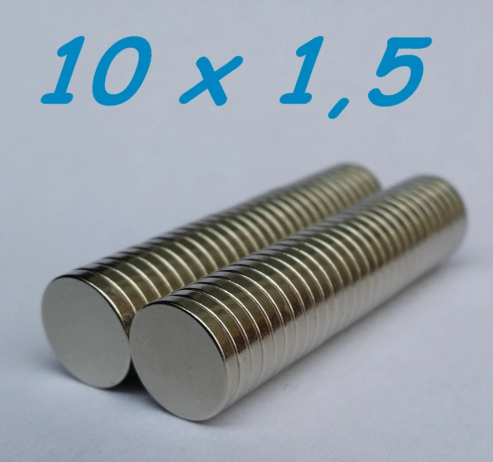 250 MAGNETI NEODIMIO 10X1,5 MM CALAMITA POTENTE FIMO CERAMICA MAGNETE CALAMITE - Immagine 1 di 1