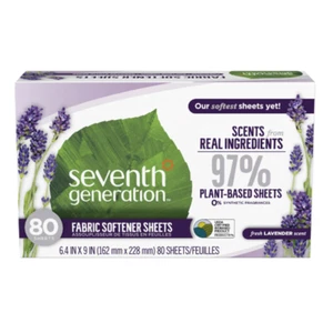 Seventh Generation Fabric Laundry Softener Dryer Sheets Fresh Lavender 80 Ct - Picture 1 of 1
