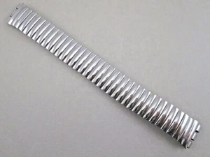 17mm lug size st. steel stretch watch band for Swatch silver tone shiny 6" long - Picture 1 of 5