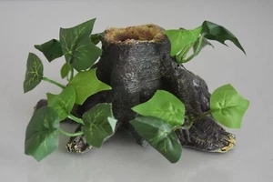 Kleine detaillierte Vivarium Wurzel & Seidenpflanzen 16 x 13 x 7 cm für Reptilien Vivarien - Bild 1 von 7