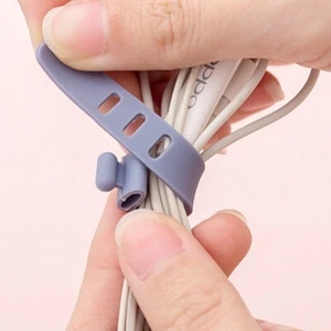 Silicone Cable Management 10 Pcs Straps Wire Cable Ties Organizer Cable Straps - Picture 1 of 8