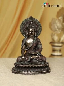 Lord Buddha Statue graviert Zuhause Tempel Dekor Skulptur Buddhismus Idol Figur - Bild 1 von 8