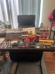 Galoob Micro Machines Lot City Scenes Aircraft Carrier Fire Dept Gas Station - Picture 1 of 10