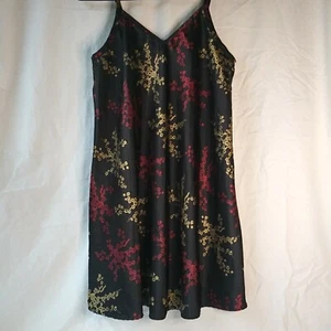 St Michael Black Satin Night Dress Babydoll Marks & Spencer - Picture 1 of 15