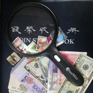 Large 3 LED 1.8X 5X Handheld Magnifying Elder Reading Magnifier with Dual Glass - Picture 1 of 12