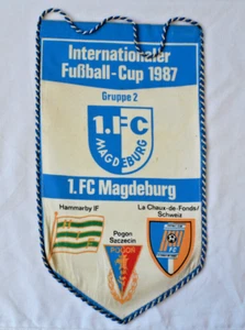 1.FC Magdeburg German vintage pennant International Football Cup 1987 DDR soccer - Picture 1 of 8
