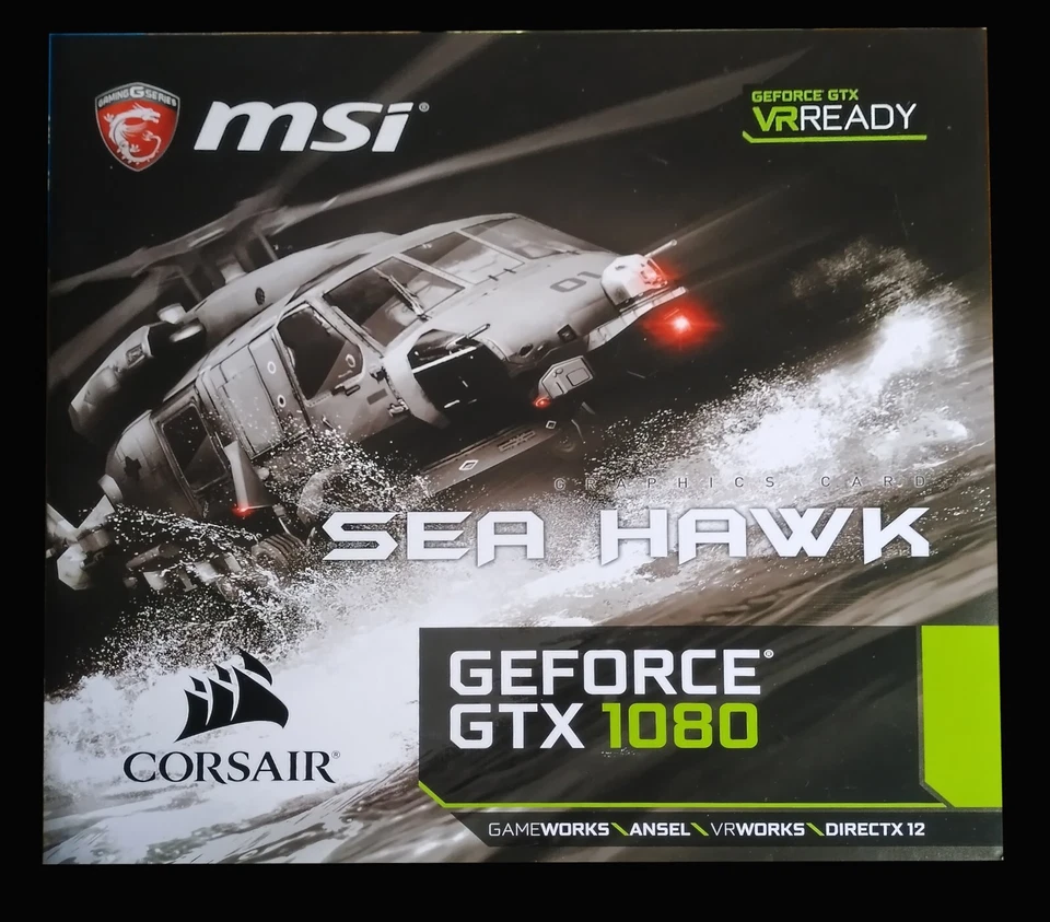 Pair of MSI GeForce GTX 1080 SEA HAWK Video Cards in Excellent Condition - Image 1 of 1