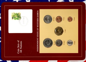 Coin Sets of All Nations W. Samoa UNC 1,2,5,10,20,50 Sene 1974 Tala 1984 - Picture 1 of 4