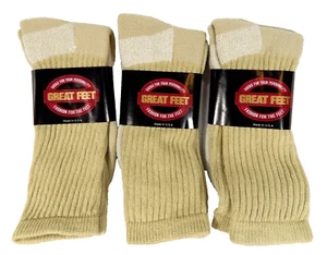 Chukka Boot Socks 3 Pairs Men's Size 10-13 Elder's Great Feet Coolmax Made inUSA - Picture 1 of 4