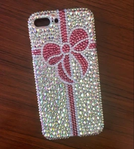 Pink Bow Diamante Top Jewel Bling Glitter Sparkly bling phone cases - Picture 1 of 1