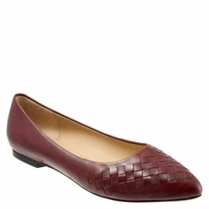 MSRP 129.95 Trotters Women's Estee Woven Ballet Flat, Size 8 N (Narrow) Dark Red - Picture 1 of 12