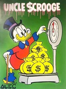 Alec Monopoly Hand oil painting on canvas,UNCLE SCROOGE WEIGHING $ BAGS 24×32" - Picture 1 of 5