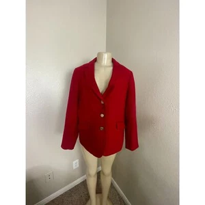 Talbots Damen Rot Langarm 3 Knöpfe Tasche Basic Blazer Größe 14 - Bild 1 von 7
