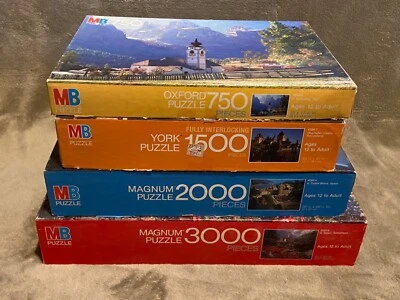 VTG 1986 Milton Bradley 3000 Piece Magnum Puzzle Tessin Switzerland UNOPENED + 3 - Image 1 of 4