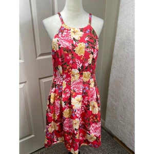 Vince Camuto Women's Floral Print Halter Dress Sleeveless Pocket Bloomcore Sz 14 - Picture 1 of 8