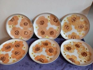 ONE Denby Minstrel Stoneware Pottery 1970s Orange Dinner Plate 10 inch / 25.5 cm - Picture 1 of 5