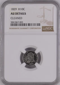 1829 - USA - Half Dime - NGC AU Details (Cleaned) - Picture 1 of 4