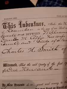 1871 Escritura de garantía estado de Nueva York, William H Coffeir? - Imagen 1 de 6