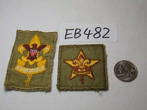 Boy Scout Patch BSA Scouting 1960's Lot of 2 Be Prepared Green Old - Picture 1 of 2