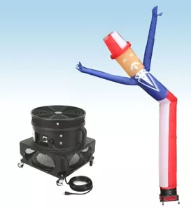 Advertising Inflatable Tube Man 18ft Uncle Sam Blow Up Wavy Fly Guy With Blower - Picture 1 of 4