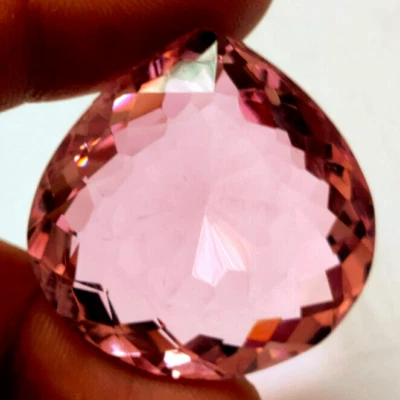 AAA+ Large 87.20 Ct. Pink Kunzite Pear Faceted Cut Loose Gemstone Gift for Women - Image 1 of 4