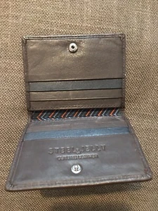 Steel & Jelly Card Holder Genuine Leather Brown British UK Brand - Picture 1 of 5