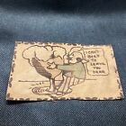 Antique 1907 Leather Post Card- Guy an his Beer - I Can't Beer to Leave you Dear
