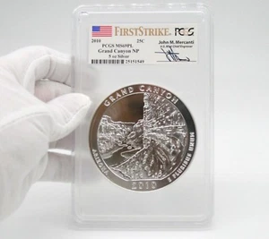 2010 5oz Silver ATB Grand Canyon NP PCGS MS69PL First Strike Mercanti - Picture 1 of 10
