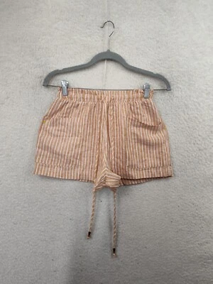 Cordón corto Forever 21 para mujer extra pequeño naranja a rayas mezcla de lino Foto 1 de 4