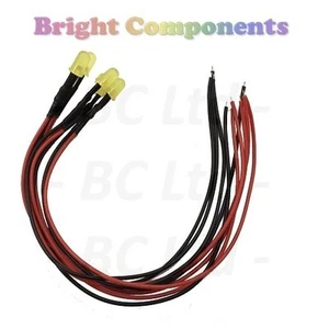 5 x LED amarillo precableado 5 mm difuso: 9V ~ 12V: vendedor del Reino Unido - Imagen 1 de 1