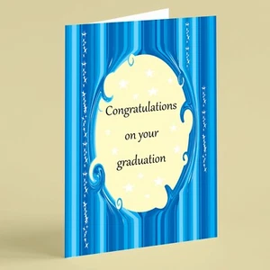 Blue waves celebration Passed degree graduation card suitable for son grandson - Picture 1 of 1