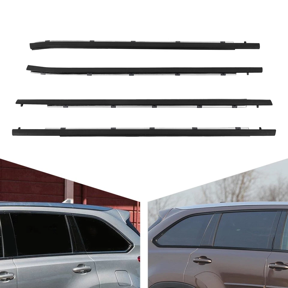 4Pcs Window Molding Cover Trim Kit Replacement For Toyota Highlander 2014-2019 Foto 1 de 4