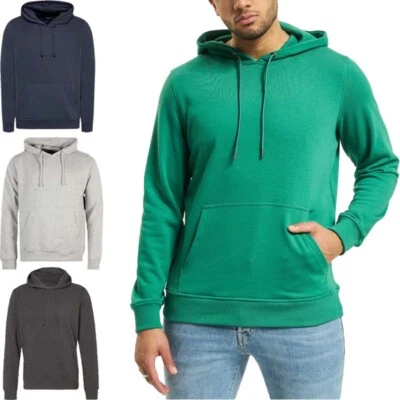 Mens Plain Hoodie Long Sleeve Pullover Fleece Top Hooded Sweat Hoody Jumper S-XL - Image 1 of 4