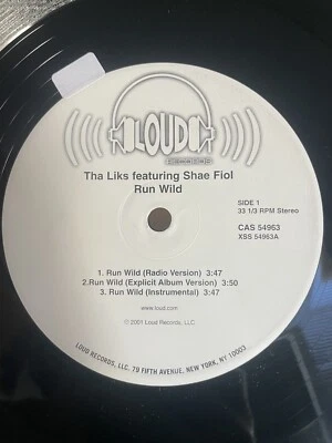 Tha Liks - “Run Wild / Anotha Round” Vinyl Record Loud Records 2001 NM - Image 1 of 2